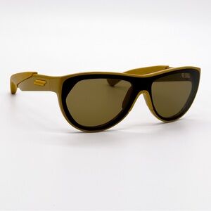 NEW BOTTEGA VENETA BV1234S 003 SQUARE YELLOW BROWN UNISEX SUNGLASSES